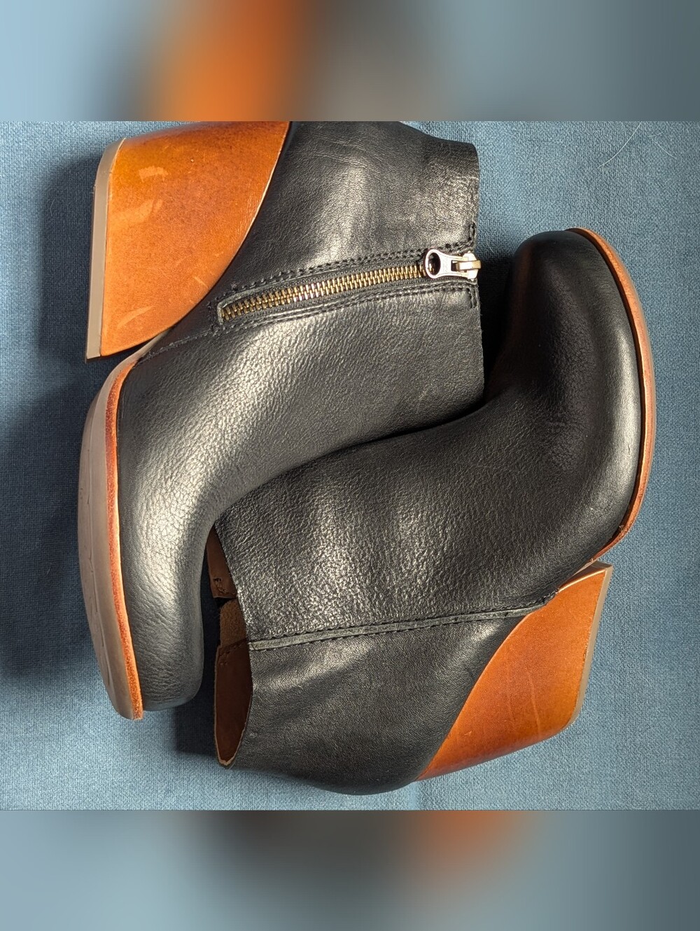 Kork Ease Natalya Black Heeled Leather Boots Women's Size 8.5/40, Like New